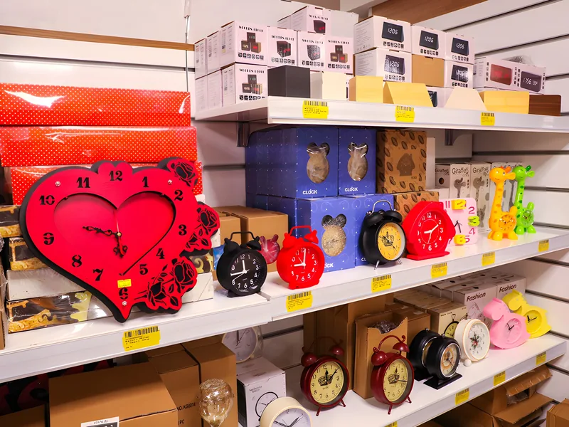 Heart-shaped and alarm clocks