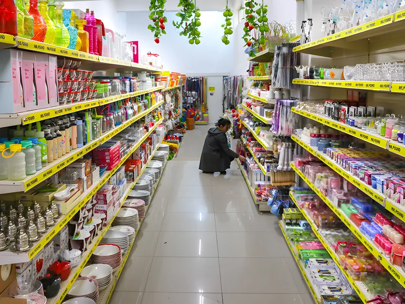 Long aisles at Mr. Pound Gönyeli