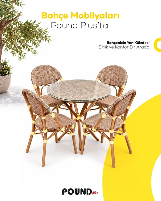 Rattan garden table and chairs — Instagram @mrpoundkibris