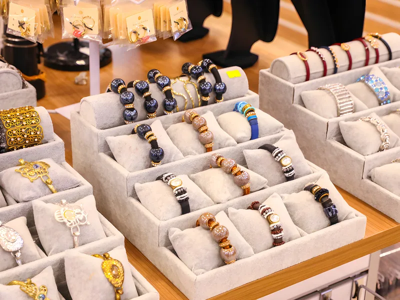 Watches laid out on trays